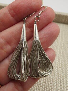 Carolyn Pollack Relios 925 Sterling Liquid Silver Multi Strand Earrings